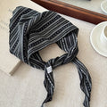 Vintage Ethnic Striped Fabric Triangle Scarf Necklace Geometric Line Choker For Women view 4