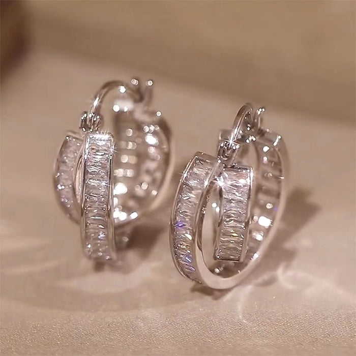 Elegant Double Hoop Ear Cuff For Women New Trendy Personalized Design Fashion Jewelry Earrings