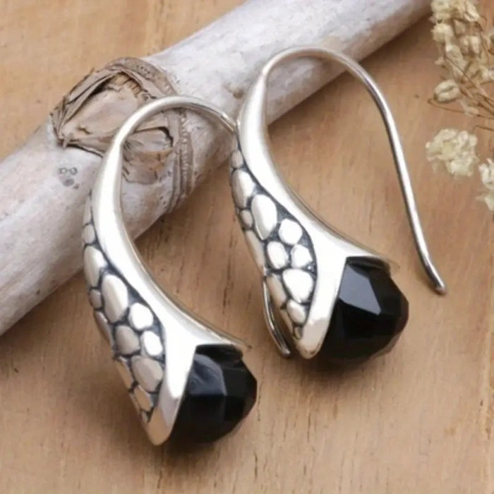 Vintage Antique Silver Dangle Earrings For Women, New Chinese Style Ancient Jewelry