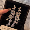 Light Luxury Alloy Rhinestone Bow Tassel Drop Earrings With Silver Posts view 1