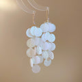 Copper Zircon Geometric Round Sequin Tassel Drop Earrings Light Luxury Beach Style view 2