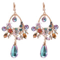 Light Luxury Glass Rhinestone Butterfly Flower Teardrop Drop Earrings For Women view 5