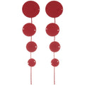 European Style Metal Geometric Round Textured Tassel Drop Earrings With Silver Tone Pins view 5