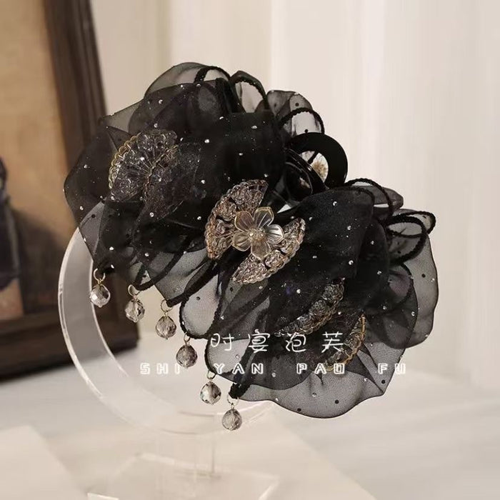 Pleated Fabric Cloud Bubble Claw Clip For Elegant Updos