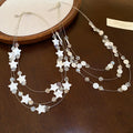 Summer Shell Crystal Star Geometric Pendant Necklace Beach Vacation Style Clavicle Choker For Women view 4