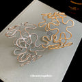 European American Metal Cutout Flower Open Cuff Bangle Fashion Arm Bracelet view 4