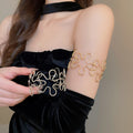 European American Metal Cutout Flower Open Cuff Bangle Fashion Arm Bracelet view 1