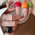 Dopamine Color Resin Geometric Oval Ring Minimalist Forest Style Niche Design Jewelry view 2