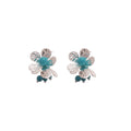 Copper Pearl Flower Cat Eye Stone Tassel Earrings Necklace Jewelry Set Fresh Collarbone Chain view 5