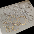 Minimalist Metal Hoop Earrings With Silver Needle Posts, European American Niche Fashion Design view 3