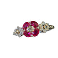 Copper Zircon Geometric Flower Open Ring Vintage Court Style Light Luxury Women's Jewelry view 5