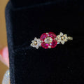 Copper Zircon Geometric Flower Open Ring Vintage Court Style Light Luxury Women's Jewelry view 4