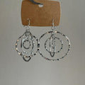 Metal Round Threaded Hollow Layered Pendant Drop Earrings, European American Geometric Style view 2