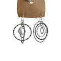 Metal Round Threaded Hollow Layered Pendant Drop Earrings, European American Geometric Style view 5