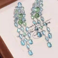 Light Luxury Alloy Zircon Geometric Oval Tassel Pendant Drop Earrings view 1