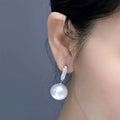 Women's Baroque Faux Pearl Earrings, Elegant Korean Style Dress Jewelry For Ladies view 3