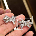 Women's Korean Style Bow Stud Earrings, Symmetrical Sweet Princess Fashion Ear Jewelry view 4