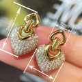 European American Double Heart Drop Earrings For Women, Chic Urban Elegant Fashion Accessories view 4