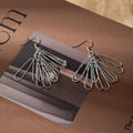 Bohemian Gold Silver Alloy Paperclip Tassel Drop Dangle Statement Pine Needle Hook Earrings view 4