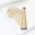 Luxury Alloy Rhinestone Harp Brooch For Coat And Apparel Accessories view 4