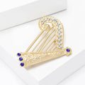 Luxury Alloy Rhinestone Harp Brooch For Coat And Apparel Accessories view 2