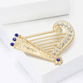 Luxury Alloy Rhinestone Harp Brooch For Coat And Apparel Accessories view 3