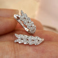 Wheat Leaf Ear Cuff With Micro Pave Zircon, Elegant Women's Fashion Earring Earrings view 2