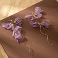 Elegant Purple Flower Petal Tassel Alloy Long Dangle Studs For Women Beach Vacation Earrings view 4