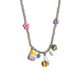 Light Luxury Faux Pearl Crystal Beaded Flower Enamel Bee Pendant Necklace Ear Cuff Jewelry Set view 5
