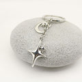 Zinc Alloy Four Point Star Keychain For Bag Charm Gift view 3