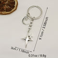 Zinc Alloy Four Point Star Keychain For Bag Charm Gift view 2