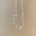 Light Luxury Irregular Glass Crystal Beaded Three Layer Geometric Round Necklace For Women view 4