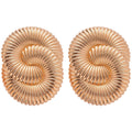 Metal Geometric Round Textured Pendant Drop Earrings, Western Style Statement Stud Design view 5