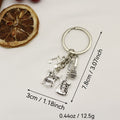 Metal Guitar Drum Music Keychain Creative Bag Charm Gift view 2