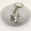 Metal Guitar Drum Music Keychain Creative Bag Charm Gift view 3