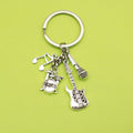 Metal Guitar Drum Music Keychain Creative Bag Charm Gift view 1