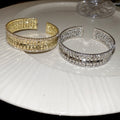 European Style Copper Multi Layer Open Bangle With Sparkling Zircon Round Fashion Design view 4