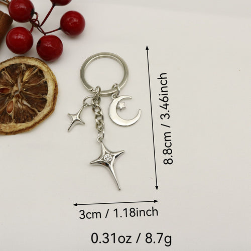 Metal Moon Star Keychain Bag Charm Gift