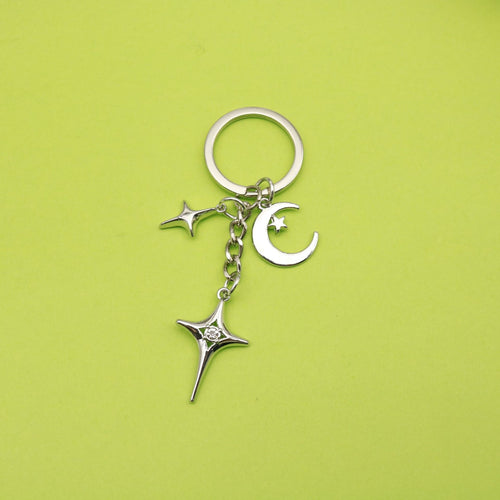 Metal Moon Star Keychain Bag Charm Gift