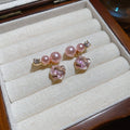 Faux Pearl Floral Rhinestone Silver Pin Drop Earrings Light Luxury Elegant Jewelry view 3