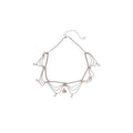 French Elegant Faux Pearl Rhinestone Lace Tassel Teardrop Pendant Necklace view 5