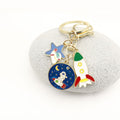Metal Cartoon Astronaut Planet Keychain Cute Car Key Ring Gift view 3