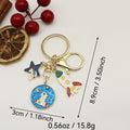 Metal Cartoon Astronaut Planet Keychain Cute Car Key Ring Gift view 2