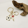 Zinc Alloy Enamel Soccer Ball Keychain Backpack Bag Charm view 4