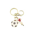 Zinc Alloy Enamel Soccer Ball Keychain Backpack Bag Charm view 5