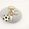 Zinc Alloy Enamel Soccer Ball Keychain Backpack Bag Charm view 3