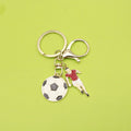Zinc Alloy Enamel Soccer Ball Keychain Backpack Bag Charm view 1