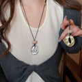 Light Luxury Acrylic Geometric Round Irregular Pendant Sweater Necklace For Women view 3