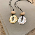 Light Luxury Acrylic Geometric Round Irregular Pendant Sweater Necklace For Women view 4