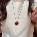 Ethnic Style Wood Bead Crystal Pearl Mushroom Butterfly Heart Pendant Sweater Necklace view 3
